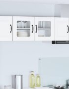 vidaXL Стенен стъклен шкаф PORTO Бяло 80 x 31 x 40 см