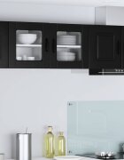 vidaXL Стенен стъклен шкаф PORTO Черно 40 x 31 x 40 см