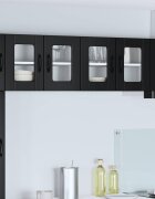 vidaXL Стенен стъклен шкаф PORTO Черно 60 x 31 x 40 см