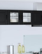 vidaXL Стенен стъклен шкаф PORTO Черно 80 x 31 x 40 см