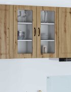 vidaXL Стенен стъклен шкаф PORTO Дъб 40 x 31 x 80 см