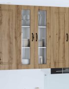 vidaXL Стенен стъклен шкаф PORTO Дъб 60 x 31 x 100 см