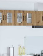 vidaXL Стенен стъклен шкаф PORTO Дъб 60 x 31 x 40 см