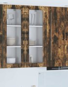 vidaXL Стенен стъклен шкаф PORTO Димян дъб 40 x 31 x 100 см