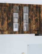 vidaXL Стенен стъклен шкаф PORTO Димян дъб 60 x 31 x 80 см