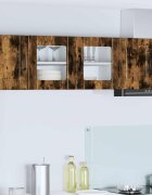 vidaXL Стенен стъклен шкаф PORTO Димян дъб 80 x 31 x 40 см