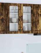 vidaXL Стенен стъклен шкаф PORTO Димян дъб 80 x 31 x 80 см