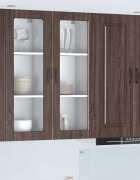 vidaXL Стенен стъклен шкаф PORTO Кафяв дъб 40 x 31 x 100 см