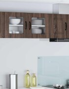 vidaXL Стенен стъклен шкаф PORTO Кафяв дъб 40 x 31 x 40 см