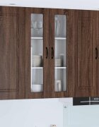 vidaXL Стенен стъклен шкаф PORTO Кафяв дъб 60 x 31 x 100 см