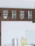 vidaXL Стенен стъклен шкаф PORTO Кафяв дъб 60 x 31 x 40 см