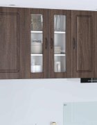 vidaXL Стенен стъклен шкаф PORTO Кафяв дъб 60 x 31 x 80 см