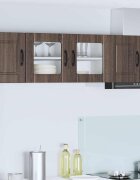 vidaXL Стенен стъклен шкаф PORTO Кафяв дъб 80 x 31 x 40 см
