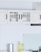 vidaXL Стенен стъклен шкаф PORTO Лъскаво бяло 80 x 31 x 40 см