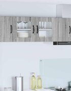 vidaXL Стенен стъклен шкаф PORTO Сив Сонома 80 x 31 x 40 см