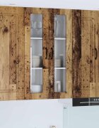 vidaXL Стенен стъклен шкаф PORTO Старо дърво 60 x 31 x 100 см