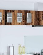 vidaXL Стенен стъклен шкаф PORTO Старо дърво 60 x 31 x 40 см