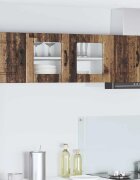 vidaXL Стенен стъклен шкаф PORTO Старо дърво 80 x 31 x 40 см