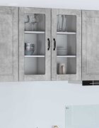 vidaXL Стенен стъклен шкаф PORTO Циментено сиво 40 x 31 x 80 см