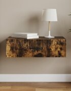 vidaXL Стенен страничен масичка 59 x 345 x 17 см Инженерна дървесина