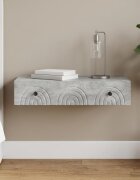 vidaXL Стенен страничен масичка 875 x 345 x 17 см Бетонно сиво
