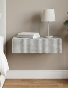 vidaXL Стенен страничен масичка 875 x 345 x 17 см Бетонно сиво