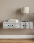 vidaXL Стенен страничен масичка 875 x 345 x 17 см Бетонно сиво