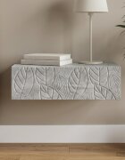 vidaXL Стенен страничен масичка 875 x 345 x 17 см Бетонно сиво