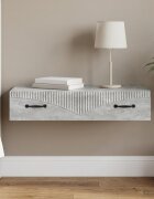 vidaXL Стенен страничен масичка 875 x 345 x 17 см Бетонно сиво