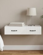 vidaXL Стенен страничен масичка 875 x 345 x 17 см Бял гланц