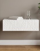 vidaXL Стенен страничен масичка 875 x 345 x 17 см Бял гланц