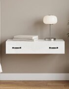 vidaXL Стенен страничен масичка 875 x 345 x 17 см Бял гланц