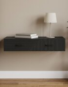 vidaXL Стенен страничен масичка 875 x 345 x 17 см Черно