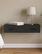 vidaXL Стенен страничен масичка 875 x 345 x 17 см Черно