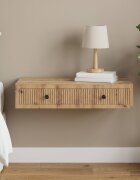 vidaXL Стенен страничен масичка 875 x 345 x 17 см Дъб артизан