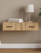 vidaXL Стенен страничен масичка 875 x 345 x 17 см Дъб артизан