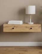 vidaXL Стенен страничен масичка 875 x 345 x 17 см Дъб артизан