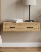 vidaXL Стенен страничен масичка 875 x 345 x 17 см Дъб артизан