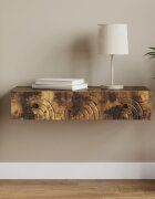 vidaXL Стенен страничен масичка 875 x 345 x 17 см Опушен дъб