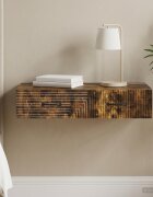 vidaXL Стенен страничен масичка 875 x 345 x 17 см Опушен дъб