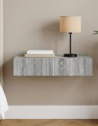 vidaXL Стенен страничен масичка 875 x 345 x 17 см Сива сонома