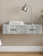 vidaXL Стенен страничен масичка 875 x 345 x 17 см Сива сонома