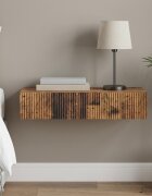 vidaXL Стенен страничен масичка 875 x 345 x 17 см Старо дърво