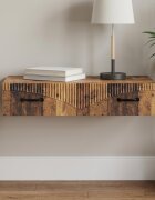 vidaXL Стенен страничен масичка 875 x 345 x 17 см Старо дърво