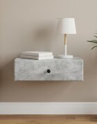 vidaXL Стенен страничен масичка Бетонно сиво 59 x 345 x 17 см