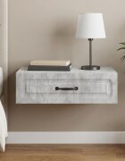 vidaXL Стенен страничен масичка Бетонно сиво 59 x 345 x 17 см