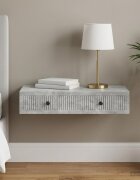 vidaXL Стенен страничен масичка Бетонно сиво 875 x 345 x 17 см