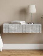 vidaXL Стенен страничен масичка Бетонно сиво 875 x 345 x 17 см