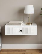 vidaXL Стенен страничен масичка Бял гланц 59 x 345 x 17 см