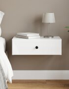 vidaXL Стенен страничен масичка Бял гланц 59 x 345 x 17 см